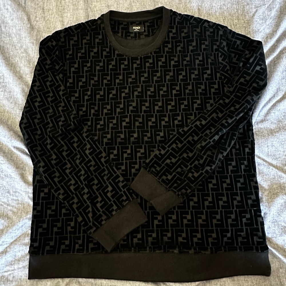 Fendi Sweater in black nylon and wool